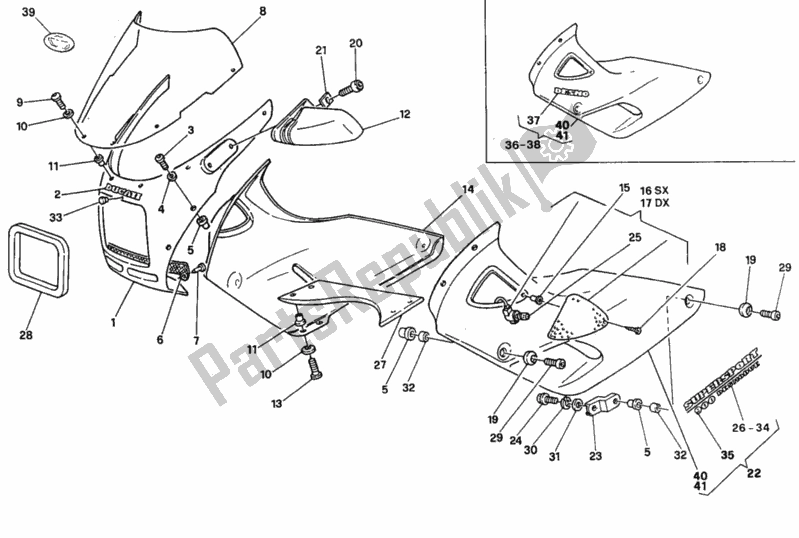 Todas las partes para Medio Carenado de Ducati Supersport 900 SS USA 1994